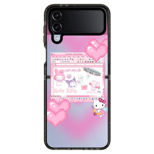 Y2K Pixel Style Hello Kitty and Melody Theme Phone Case_Samsung Z Flip [1249328]