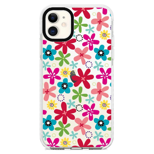 Pink and Blue Floral Pattern 4_iPhone Clear Impact Case [1502024]