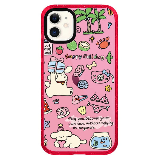 Holiday Puppy Cartoon Phone Case_iPhone Clear Impact Case Limited  [1502043]