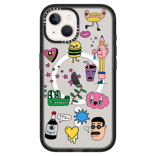 Colorful Cartooon Characters Collage Phone Case_ iPhone Ultra-MagSafe Case [1446951]