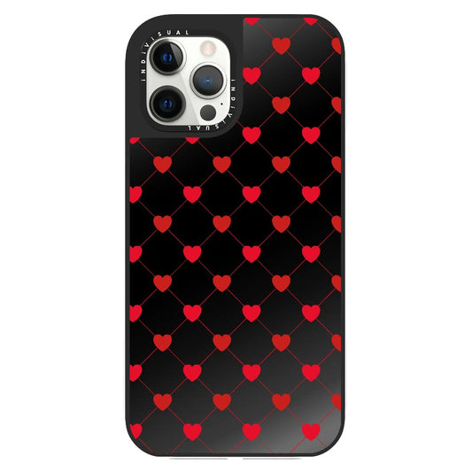 Red Heart Diamond Pattern Phone Case_Clear Impact Phone Case [1506844]