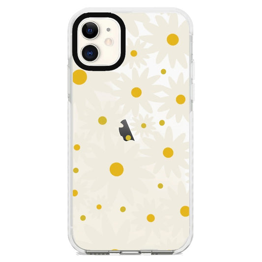 White Flowers Illustration Pattern Phone Case_iPhone Clear Impact Case [1499275]