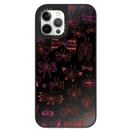 Butterflies and Bow Purple and Red Line Art Phone Case_Clear Impact Phone Case [1502937]