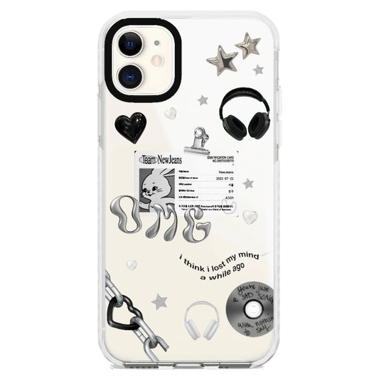 New Jeans Bunny ID Card OMG Black and White Phone Case_iPhone Clear Impact Case [1286980]