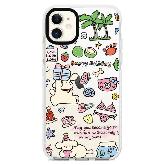 Holiday Puppy Cartoon_iPhone Clear Impact Case [1593110]