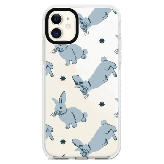 Blue Rabbits Pattern_iPhone Clear Impact Case [1495311]