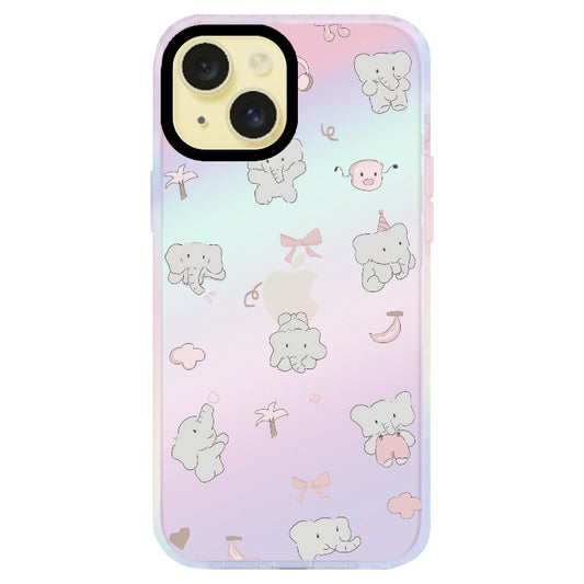 Cute Elephant and Bow_Iridescent Case - Unicorn