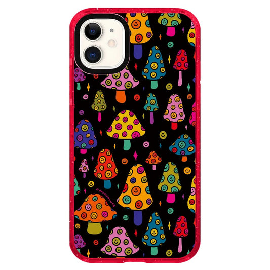 Happy Mushrooms Print_iPhone Clear Impact Case Limited  [1523831]