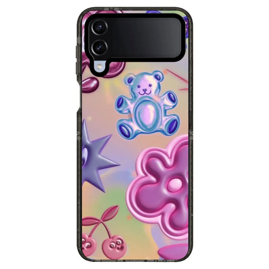 Y2K Style Colorful Bear and Flowers 3D Effect Phone Case_Samsung Z Flip [1536200]