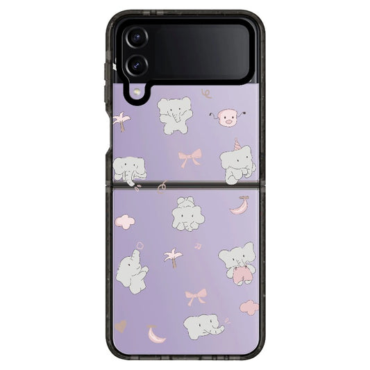 Cute Elephant and Bow_Samsung Clear Impact Case - Black