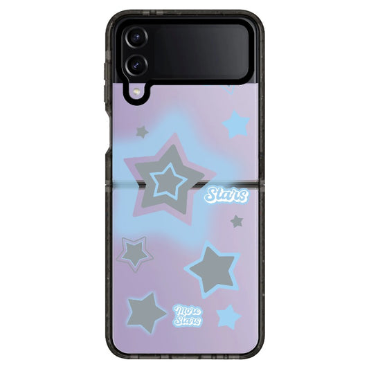 Blue and White Stars_Samsung Clear Impact Case - Black