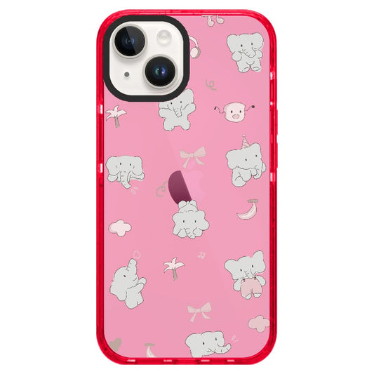 Cute Elephant and Bow_Color Impact Case - Dragonfruit