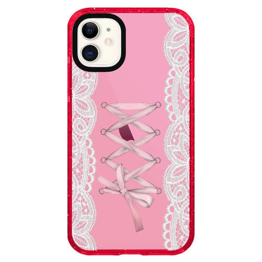 Coquette Aesthetic Corset Ribbon and Lace Phone Case_iPhone Clear Impact Case Limited  [1530655]