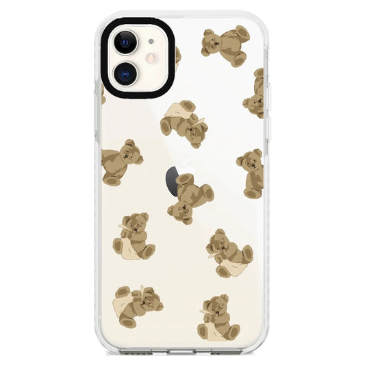 Teddy Bear with a Towel Pattern Phone Case_iPhone Clear Impact Case [1525559]