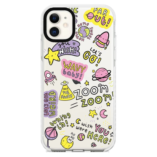 Rockets and Planets Outer Space Themed Phone Case_iPhone Clear Impact Case [1502025]