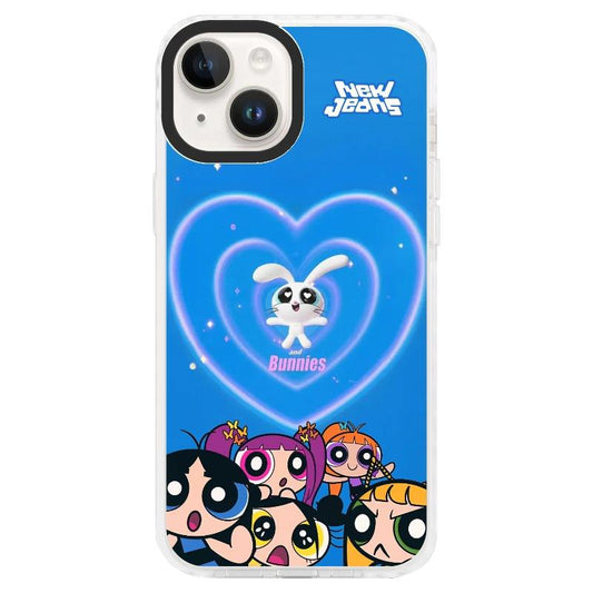 New Jeans Bunny and Powerpuff Girls Theme Phone Case_Clear Impact Case - White