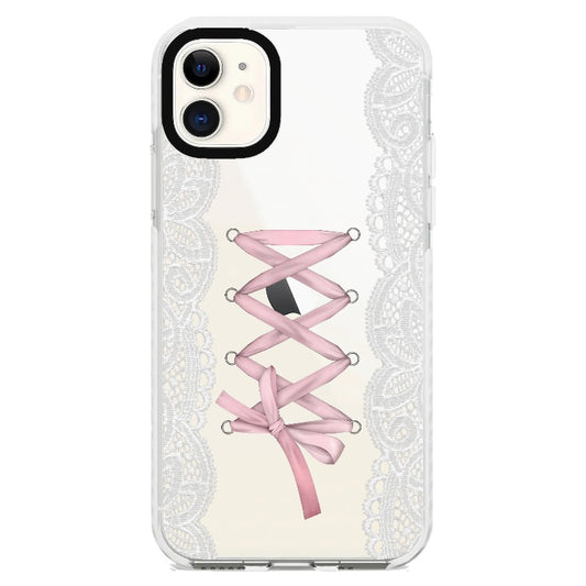 Coquette Aesthetic Corset Ribbon and Lace Phone Case_iPhone Clear Impact Case [1530655]