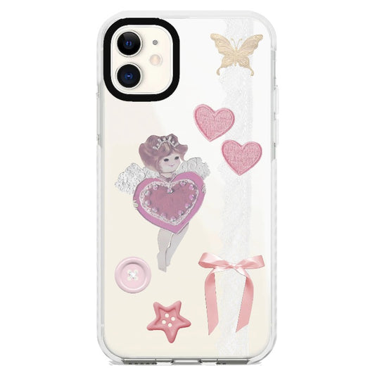 Pink Heart Angel and Lace_iPhone Clear Impact Case [1532122]