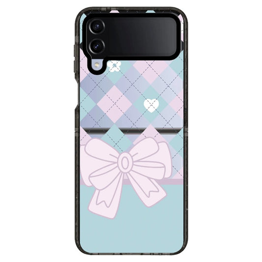 Blue and Pink Diamond Pattern with Bow_Samsung Z Flip [1504394]