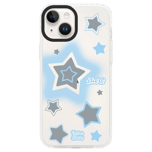 Blue and White Stars_Clear Impact Case - White