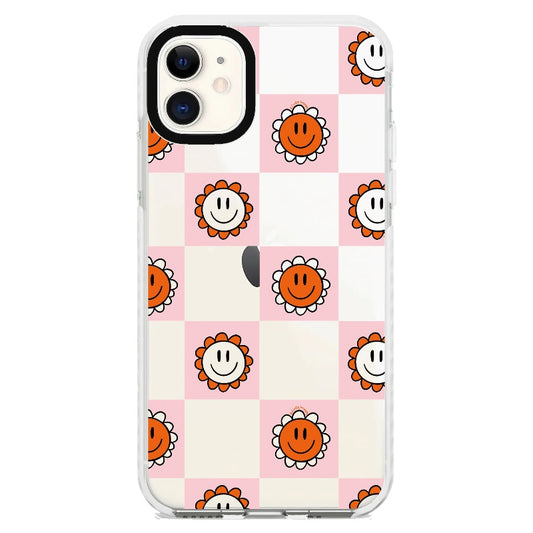 Happy Face Checkerboard Print_iPhone Clear Impact Case [1523881]