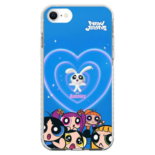 New Jeans Bunny and Powerpuff Girls Theme Phone Case_Clear Impact Case - White- flat case