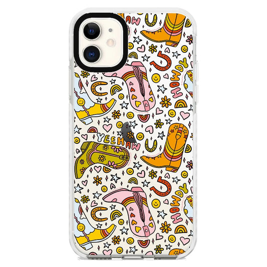 Rainbow Cowboy Boot Print_iPhone Clear Impact Case [1523835]