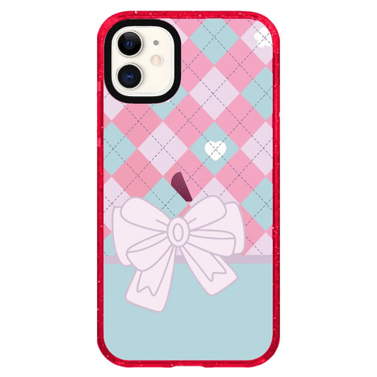 Blue and Pink Diamond Pattern with Bow_iPhone Clear Impact Case Limited  [1504394]